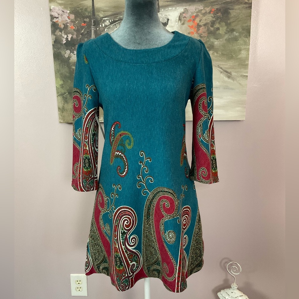 Paisley Dress in Teal